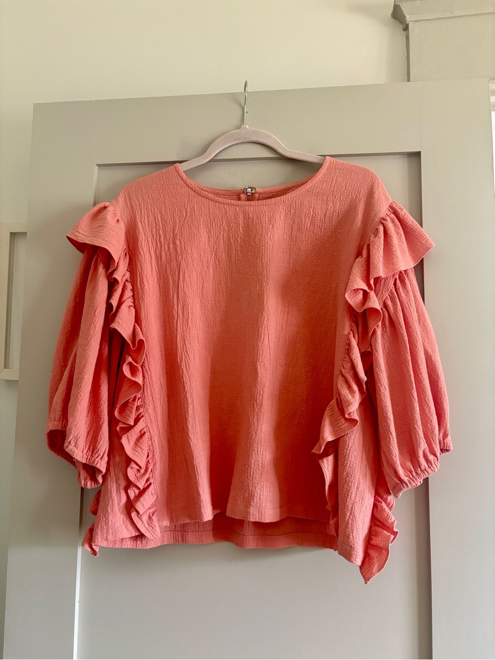 L.F. Markey, Coral Forrest Ruffle Blouse